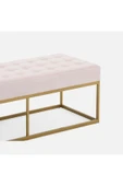 Hitit Dekorasyon Camron Gold Metal Bench Pembe - 4