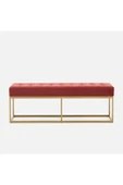 Hitit Dekorasyon Camron Gold Metal Bench Kırmızı - 2