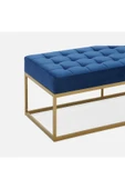 Hitit Dekorasyon Camron Gold Metal Bench Mavi - 4