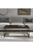 Hitit Dekorasyon Bella Siyah Metal Ahşap Orta Sehpa thumbnail 2