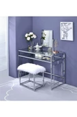 Hitit Dekorasyon Abigail Paslanmaz Metal Makyaj Masası & Tabure - 2