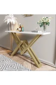 Hitit Dekorasyon Fiona Gold Metal Beyaz Dresuar thumbnail 2