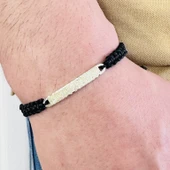 Gümüş Erkek Bileklik,14k Beyaz Altın Kaplama,sim Desen Isim Yazılabilir,şık Hediye - 1
