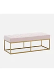 Hitit Dekorasyon Camron Gold Metal Bench Pembe - 1