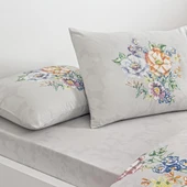 Taç Çift Kişilik Ranforce Nevresim Takımı Fiora Gri - 2