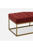 Hitit Dekorasyon Camron Gold Metal Bench Kırmızı - 4