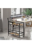 Hitit Dekorasyon Remi Siyah Metal Servis Arabası - 3