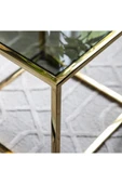 Hitit Dekorasyon Waleska Gold Metal&cam Yan Sehpa thumbnail 2