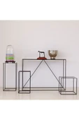 Hitit Dekorasyon Root Siyah Metal İkili Sehpa thumbnail 3