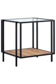 Hitit Dekorasyon Adeline Siyah Metal Cam&ahşap Yan Sehpa - 2