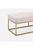 Hitit Dekorasyon Camron Gold Metal Bench Pembe - 5