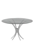 Hitit Dekorasyon Leon Gümüş Metal Yuvarlak Yemek Masası - 1