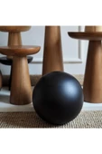 Hitit Dekorasyon Fasülye Küre Ahşap Cam Orta Sehpa Siyah thumbnail 3