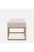 Hitit Dekorasyon Camron Gold Metal Bench Pembe - 3