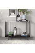 Hitit Dekorasyon Adeline Siyah Metal Cam Kahve Ahşap Dresuar thumbnail 2