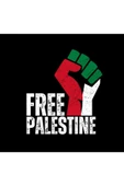fame-stoned Özgür Filistin Baskılı Unisex %100 Pamuk Siyah T-shirt thumbnail 2