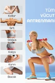 5’li Çantalı Pilates Direnç Bandı Seti | Egzersiz Squat Aerobik İçin Kapalı Uç Loop Lastik Mavi - 6