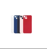 Uyumlu İphone 13 Arka Kapak Lazer Kesim Süper Kalite Cam -- Kırmızı - 1