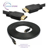 HDMI Kablo 4K Full Hd 3D Destekli 3840*2160 Yassı Flat Slim Kablo 10 Metre thumbnail 2