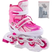 Pasifik Toys Ayarlanabilir Çocuk Pateni 2+2 Teker Alıştırma Teker ve Numara Ayarlı Başlangıç Pateni L (39-42) - 1