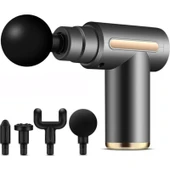 Carmine 4 Farklı Başlıklı Hızlı Şarjlı Vücut Ve Kas Mini Masaj Tabancası thumbnail 2