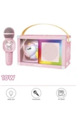 Taşınabilir RGB Işılı Sevimli Figürlü Mikrofonlu Karaoke Bluetooth Hoparlör - 6