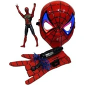 Marvel Spider-Man Ağ Atan Eldiven Işıklı Maske 18 cm Işıklı Figür 3 Lü Set Oyuncak - 1