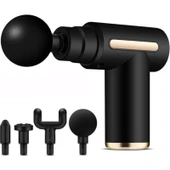 Carmine 4 Farklı Başlıklı Hızlı Şarjlı Vücut Ve Kas Mini Masaj Tabancası thumbnail 1