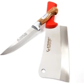 Sürmene Mutfak Kasap Bıçağı Satır Zırh 2'li Set Orj. El Yapımı thumbnail 4