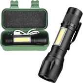 pasajdanal Pasajdanal 10 Adet Özel Kutusunda Şarjlı Zoomlu Mini El Feneri Polis El Feneri thumbnail 2