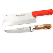 Sürmene Mutfak Kasap Bıçağı Satır Zırh 2'li Set Orj. El Yapımı thumbnail 5