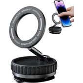 Arell Teknoloji l Vakumlu Telefon Tutucu 360° Oynar Başlıklı Sökülebilir Mıknatıslı Araç Içi Tutucu - K11 thumbnail 3