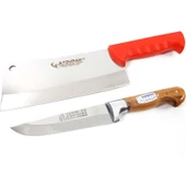 Sürmene Mutfak Kasap Bıçağı Satır Zırh 2'li Set Orj. El Yapımı thumbnail 2