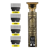 Xnews Vintage T9 Elektrikli Şarj Edilebilir Tıraş Makinesi Şık Tasarım Dijital Gösterge Kablosuz Rahat Kullanım thumbnail 1