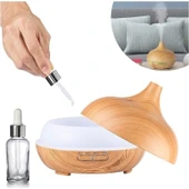 Linarya Aroma Terapi Oda Hava Nemlendirici Işıklı Ultrasonik Buhar Makinesi Ahşap Görünüm 7 Renk LED Işıklı thumbnail 2