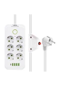 VEA Altılı 4 Usb + Type-C Beyaz Akım Korumalı Priz 21564 thumbnail 1