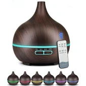 Linarya Aroma Terapi Oda Hava Nemlendirici Işıklı Ultrasonik Buhar Makinesi Ahşap Görünüm 7 Renk LED Işıklı thumbnail 1