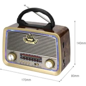 Knstar 1183BT Usb/sd/mp3/bluetooth LED Işıklı Şarjlı Nostaljik Radyo thumbnail 3