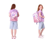 Kaukko Kids Kız Çocuklar İçin Sırt Çantası ve Kalemlik Seti - Kedi Şekilli - Pembe Mor - (L5219+L8219) thumbnail 3