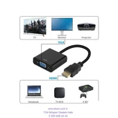 HDMI To VGA Kablo Çevirici Dönüştürücü Görüntü Aktarıcı thumbnail 2