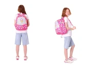 Kaukko Kız Çocuk Dört Gözlü Okul Çantası ve Üç Gözlü Kalem Çantası Seti - Pembe - Dondurma (L5227+L8227) thumbnail 3