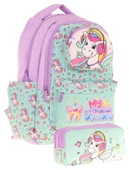 Kaukko Kids Toys Kız Çocuk Turkuaz 3d Unicorn Şekilli İlkokul Çantası ve Kalemlik Seti (L5234+L8234) thumbnail 1