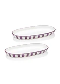 The Mia Joy Oval Servis 2li Set Mor 14x26x3 cm thumbnail 1