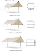 Naturehike Hexagon Glamping 3x4.8 mt Tarp [Güneş ve Rüzgar Koruma Tentesi] Quicksand Gold - 2