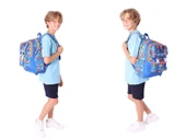 Kaukko Kids Armalı Dinazor Desenli Erkek Çocuk Üçlü İlkokul Okul Çantası Seti - Mavi thumbnail 4