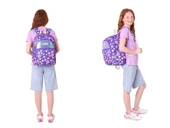 Kaukko Kids Kız Çocuk Okul Çantası ve Üç Bölmeli Kalemlik Seti (Mor - Pullu Şekerleme) - (L5216+L8216) thumbnail 3