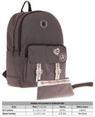 Kaukko Parlak Love Şeritli Gri Okul Çantası ve Cüzdan Tipi Kalemlik Seti (KK-K1842+KK-K2753) thumbnail 2