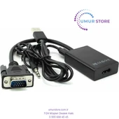 Vga To Hdmi Kablo Dönüştürücü Görüntü Ve Ses Çevirici thumbnail 1