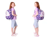 Kaukko Kids Üçlü Kız Çocuk İlkokul Okul Çantası Seti (L5228+L7228+L8228) Mor - Kauçuk Unicorn thumbnail 4