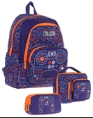 Kaukko Kids Erkek Çocuk Oyun Desenli Üçlü Okul Çanta Seti(Okul Çantası+Beslenme Çantası+Kalemlik) thumbnail 1